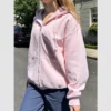 Brandy Christy pastel pink hoodie for women.
