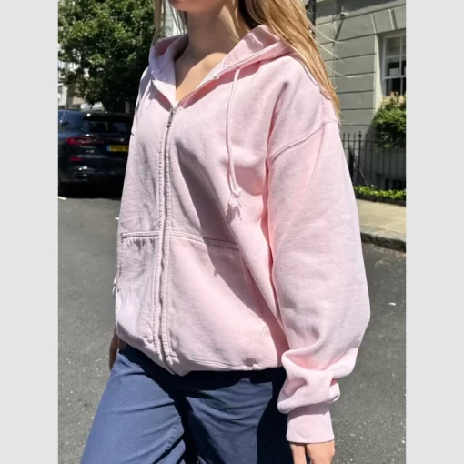 Brandy Christy pastel pink hoodie for women.
