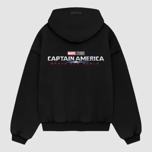Limited-edition Captain America 2025 shield hoodie in black.