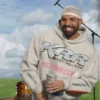 Drake-inspired grey Hot Moms hoodie with KRR branding.