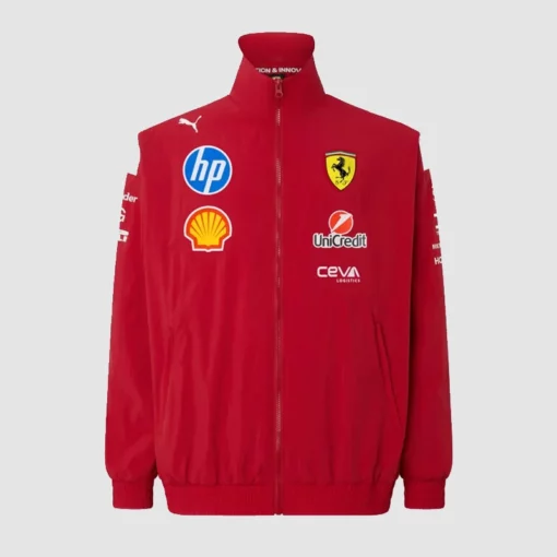 Red Scuderia Ferrari T7 driver’s jacket from Puma's F1 2025 collection.
