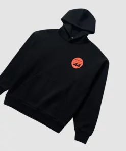 Bold black hoodie from +44 and Hajime Sorayama’s Suzuka Unicorn collab.