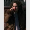 Brown fur-trimmed puffer jacket from Dope Thief Season 01
