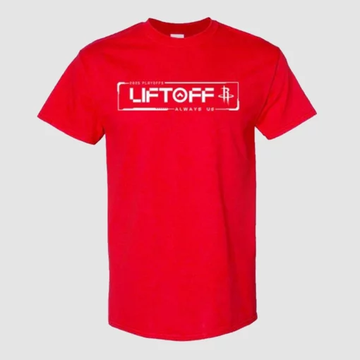 Houston Rockets Playoff Mantra tee in bright red.