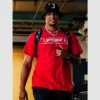 Cotton t-shirt with Rockets playoff print – red.