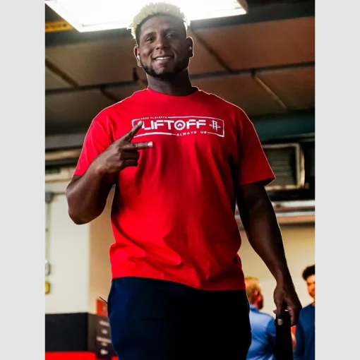 NBA Houston Rockets playoff mantra shirt in red.