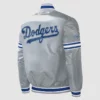 Starter Dodgers Slider jacket in sleek gray satin finish.