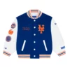 tylish motto varsity jacket – New York or Nowhere Mets edition.