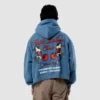Cropped blue hoodie from PacSun's High Rollers Club collection.