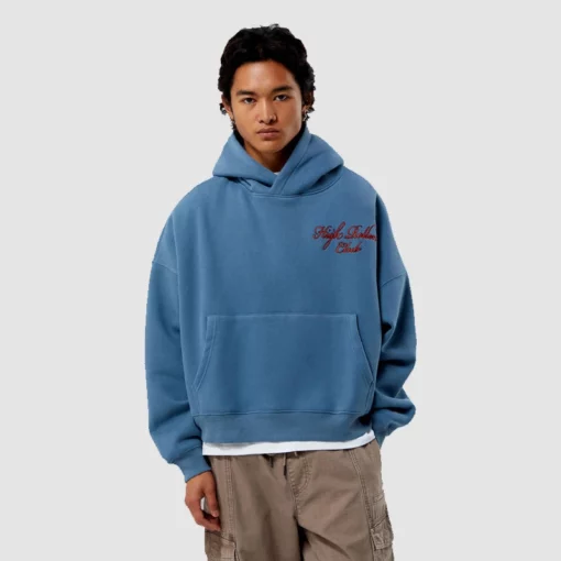 Cropped hoodie in bold blue with streetwear edge by PacSun.