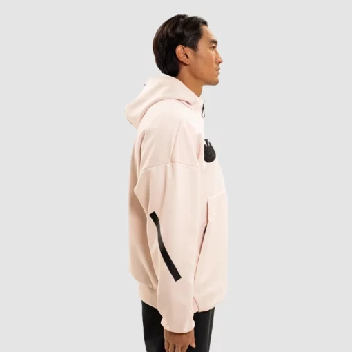 Z.N.E. light pink hoodie with NUFC logo.