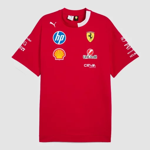 2025 Miami GP Ferrari Puma driver T-shirt in white and red