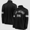 Sleek black Spurs jacket with full front zip