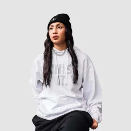 Comfortable tribute hoodie by Adidas with “Finish It” slogan.