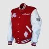 Coachella 2025 Cactus Jack x State Farm varsity jacket by Travis Scott.