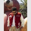 Statement varsity jacket from Travis Scott's 2025 festival drop.