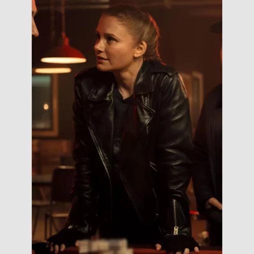 Bryce Dallas Howard black leather jacket from Deep Cover 2025