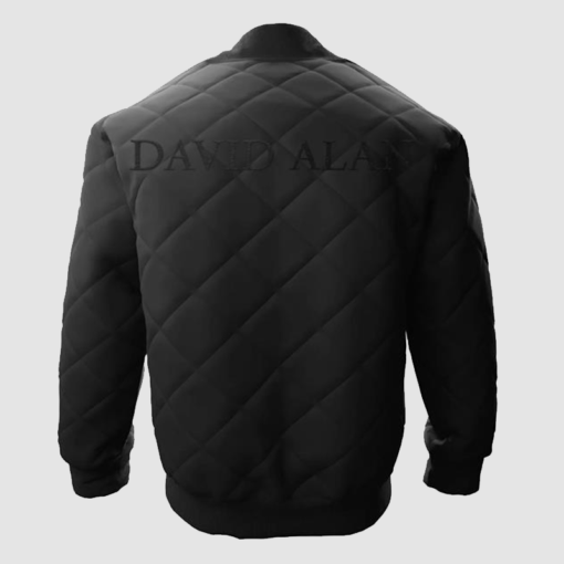 David Alan classic black quilted bomber jacket