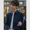 Stylish blue cotton jacket inspired by Jake Weston