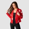 Bold red star jacket worn by Polly Brindle in Battle Camp