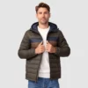 The Four Seasons 2025 puffer jacket with horizontal stripes