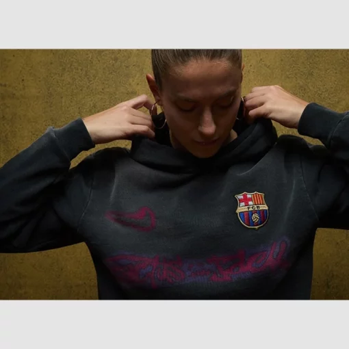 Cactus Jack Travis Scott black Barcelona logo hoodie