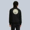 Back view of Black Adidas x Oasis Track Jacket with graphic tour print