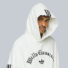 2025 Adidas x Willy Chavarria heavyweight hoodie in off-white fleece – oversized fit.