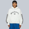 Adidas 2025 heavyweight hoodie in off-white fleece with oversized fit by Chavarria.